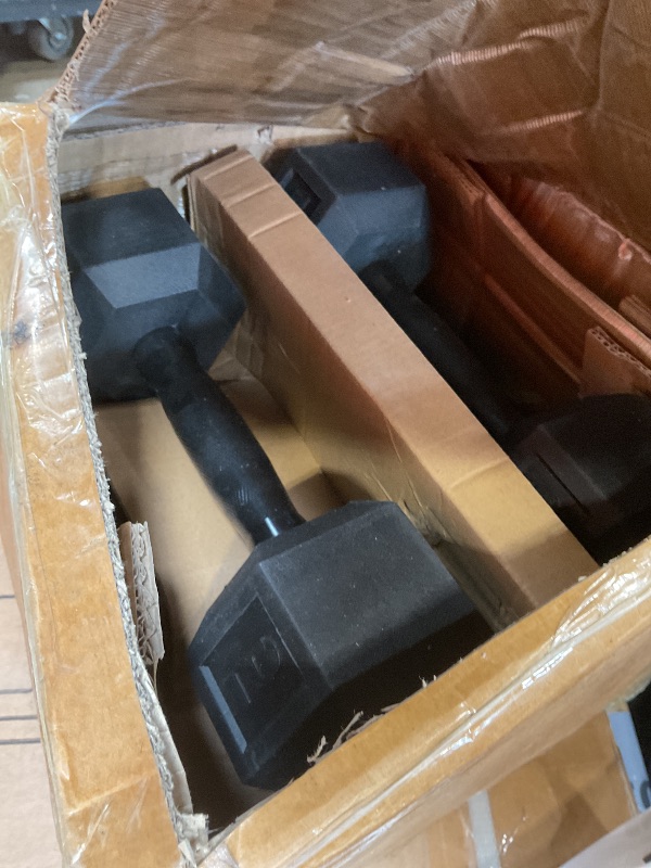 Photo 1 of **MISSING THE STORAGE RACK**CAP Barbell 150 LB Coated Hex Dumbbell Weight Set with Vertical Storage Rack | Black Handle