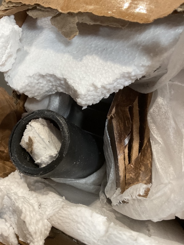 Photo 1 of **MAJOR DAMAGE. SELLING FOR PARTS **VECELO Kitchen Table and Chairs for 4, Dining Room Set with Chairs/Stools, Heavy-Duty Metal Frame with Wooden Tabletop for Small Spaces, Easy Assembly, Rustic Brown