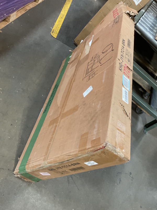 Photo 1 of **MAJOR DAMAGE. SELLING FOR PARTS **VECELO Kitchen Table and Chairs for 4, Dining Room Set with Chairs/Stools, Heavy-Duty Metal Frame with Wooden Tabletop for Small Spaces, Easy Assembly, Rustic Brown