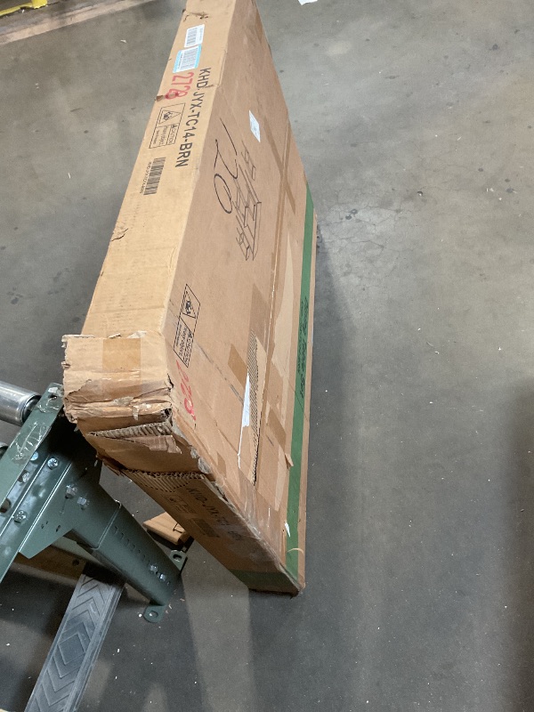 Photo 1 of **MAJOR DAMAGE. SELLING FOR PARTS **VECELO Kitchen Table and Chairs for 4, Dining Room Set with Chairs/Stools, Heavy-Duty Metal Frame with Wooden Tabletop for Small Spaces, Easy Assembly, Rustic Brown