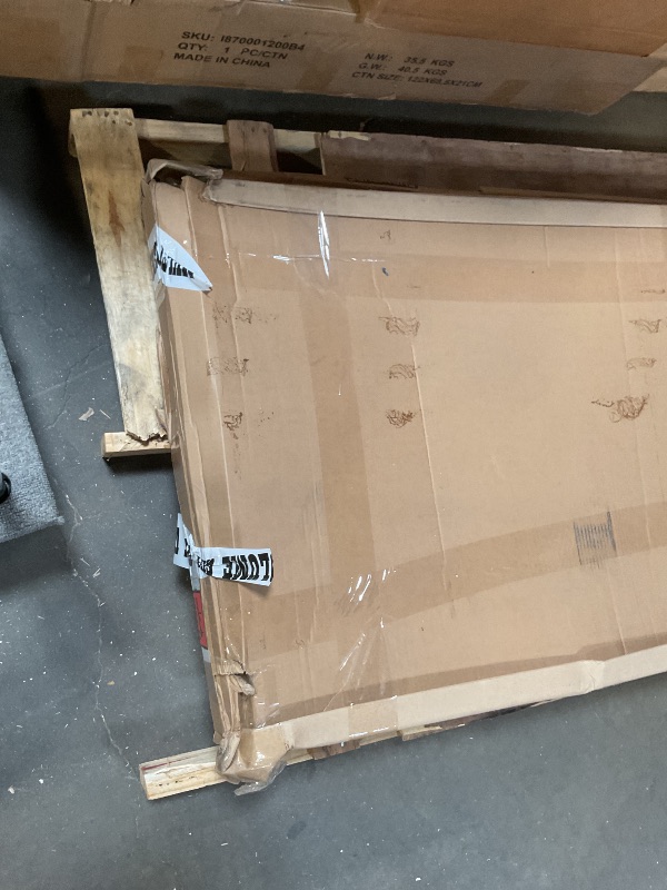 Photo 1 of **MAJOR DAMAGE. SELLING FOR PARTS**Sauder Palladia L-Desk, L: 68.74" x W: 65.12" x H: 29.61", Wind Oak