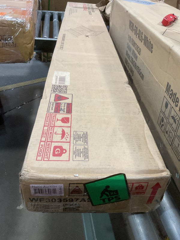 Photo 1 of **SELLING FOR PARTS AS PARTIAL SET**ACQCA Full Size Upholstered Platform Bed with Twin Size Trundle, Headboard w/Brick Pattern, Wood Slat Support Included, for Boys Girls Kids Teens Adult,Gray