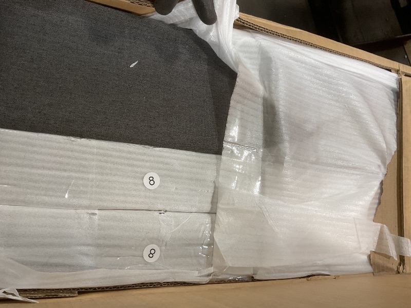 Photo 1 of **SELLING FOR PARTS AS PARTIAL SET**ACQCA Full Size Upholstered Platform Bed with Twin Size Trundle, Headboard w/Brick Pattern, Wood Slat Support Included, for Boys Girls Kids Teens Adult,Gray