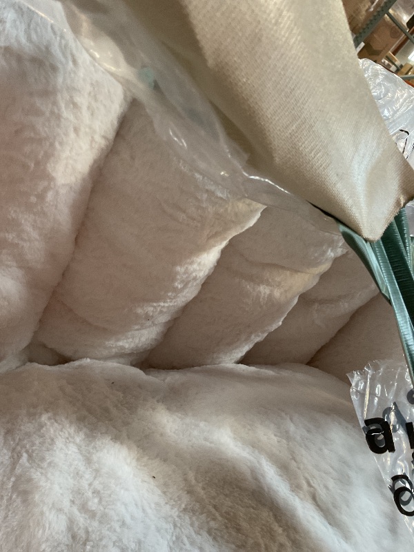 Photo 1 of **DIRTY FROM TRANSPORT **GOHOROS Giant Bean Bag Chair, BeanBag Couch Filler with Memory Foam, Ergonomic Faux Fur Shell-Shaped Accent Chair Gaming and Reading Living Room, Bedroom, Beige
