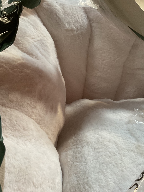 Photo 1 of **DIRTY FROM TRANSPORT **GOHOROS Giant Bean Bag Chair, BeanBag Couch Filler with Memory Foam, Ergonomic Faux Fur Shell-Shaped Accent Chair Gaming and Reading Living Room, Bedroom, Beige