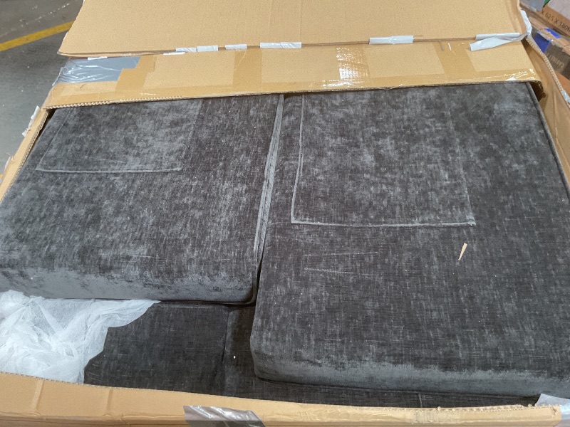 Photo 1 of **SELLING FOR PARTS AS PARTIAL SET**3 in 1 Convertible Sleeper Sofa Bed, Pull Out Couch Bed with Adjustable Backrest, Chenille Loveseat Couches with Side Pocket for Living Room, Bedroom, Black