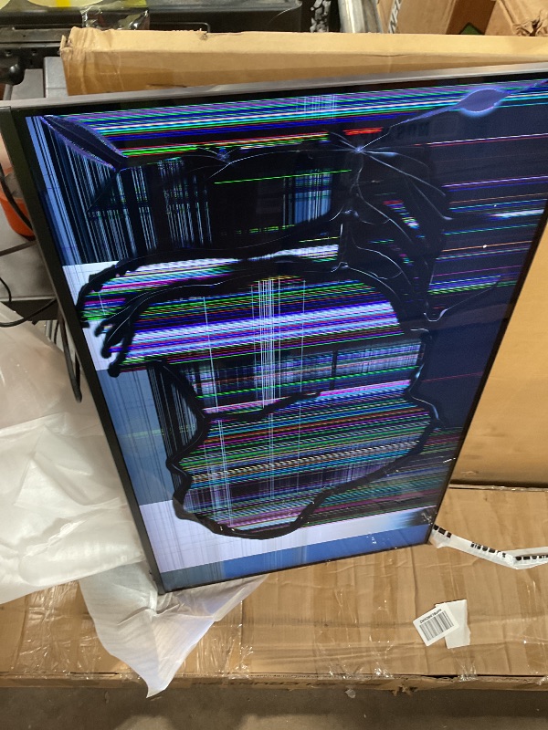 Photo 1 of **MAJOR DAMAGE. SELLING FOR PARTS**SAMSUNG 43-Inch Class Neo QLED 4K QN90F Series, Vision AI, Mini LED Smart TV (2025 Model, 43QN90F) Neo Quantum HDR+, Object Tracking Sound Lite w/Dolby Atmos, Glare Free, Gaming Hub, Alexa Built-in