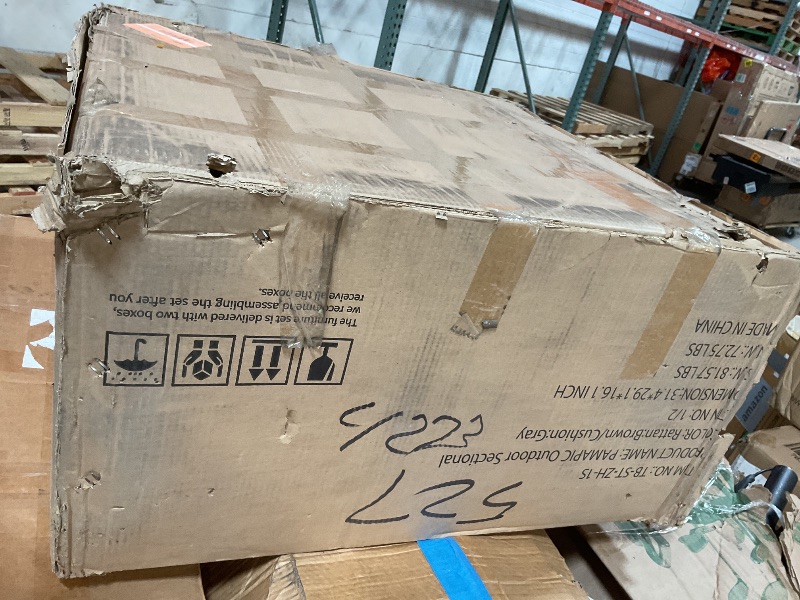 Photo 1 of ** PARTIAL SET 1 OF 2 ** Pamapic 7-Piece Outdoor Sectional Sofa Set, All-Weather PE Rattan Patio Furniture with Washable Cushions Covers, Gray Cushions and Brown Rattan, Dark Gray