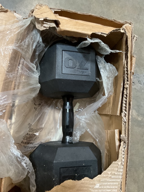 Photo 1 of CAP Barbell 70 LB Coated Hex Dumbbell Weight with Black Handle