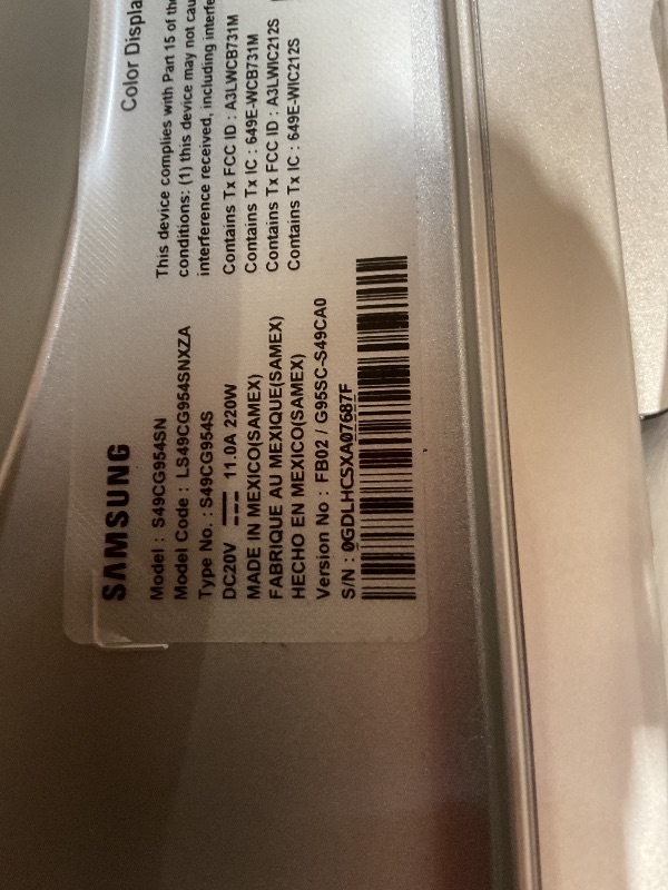 Photo 1 of **SPECS ON SCREEN COUNTED AS DAMAGE**Samsung 49" Odyssey OLED G9 (G95SC) Series Curved Smart Gaming Monitor w QD-OLED, 240Hz, 0.03ms, AMD Freestyle Premium Pro, G-Sync Compatible, Dual QHD, Neo Quantum Processor Pro, LS49CG954SNXZA