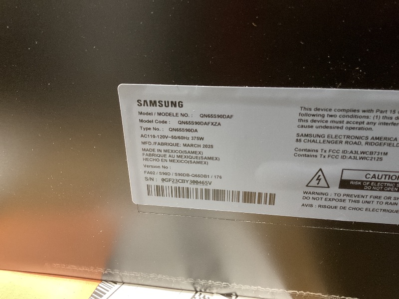 Photo 1 of **NO POWER CORD. NO STANDS**Samsung 65-Inch Class OLED 4K S90D Series HDR+ Smart TV w/Dolby Atmos, Object Tracking Sound Lite, Motion Xcelerator, Real Depth Enhancer, 4K AI Upscaling, Alexa Built-in (QN65S90D, 2024 Model)