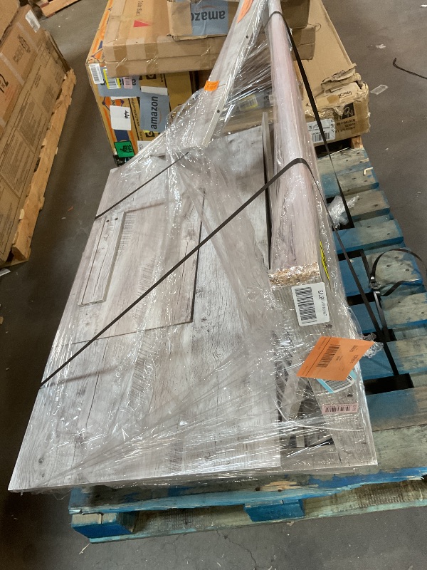 Photo 1 of **SELLING FOR PARTS**47" Dog Furniture Crate, Large Furniture Style Dog Crate w/ 2 Storage Draws & Removable Divider & Triple Door Design for Large/Medium/Small Dogs?Grey