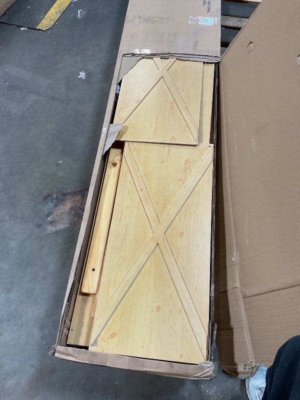 Photo 1 of **SELLING FOR PARTS AS PARTIAL SET. ONE BOX OF TWO** full house, bed with drawers and shelves, natural color