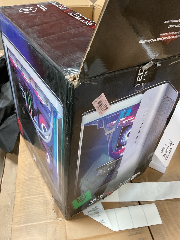 Photo 1 of **FOR PARTS SHELL ONLY NO GUTS/ GLASS PANEL BROKE**Skytech Gaming King 95 Desktop PC, Ryzen 7 9800X3D 4.7 GHz (5.2 GHz), NVIDIA RTX 5070 Ti 16GB, 1TB Gen4 NVMe SSD, 32GB DDR5 RAM 5600 RGB, 850W Gold ATX 3 PSU, 360mm ARGB AIO, Wi-Fi, Win 11