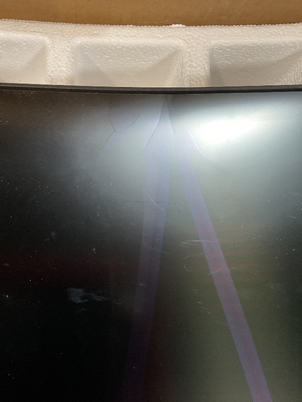 Photo 1 of **MAJOR DAMAGE. SELLING FOR PARTS**LG 49" UltraGear DQHD (5120x1440) Curved Gaming Monitor, 240Hz, 1ms, VESA DisplayHDR 1000, HDMI 2.1, DisplayPort, 4-Pole HP Out DTS HP:X, AMD FreeSync Premium Pro, Tilt/Swivel/Height Stand, Black