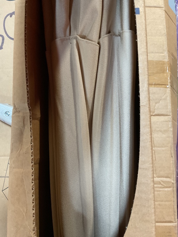 Photo 1 of **FOR PARTS** California Umbrella 11' Round Aluminum Market Umbrella, Crank Lift, Collar Tilt, Antique Beige