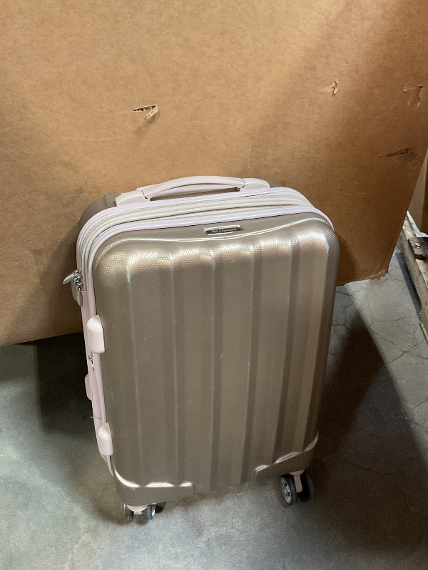Photo 1 of ***FOR PARTS ONLY/DAMAGED WHEELS & BAG *** Rockland Melbourne Hardside Expandable Luggage with Spinner Wheels, Bronze, Carry-On 20"