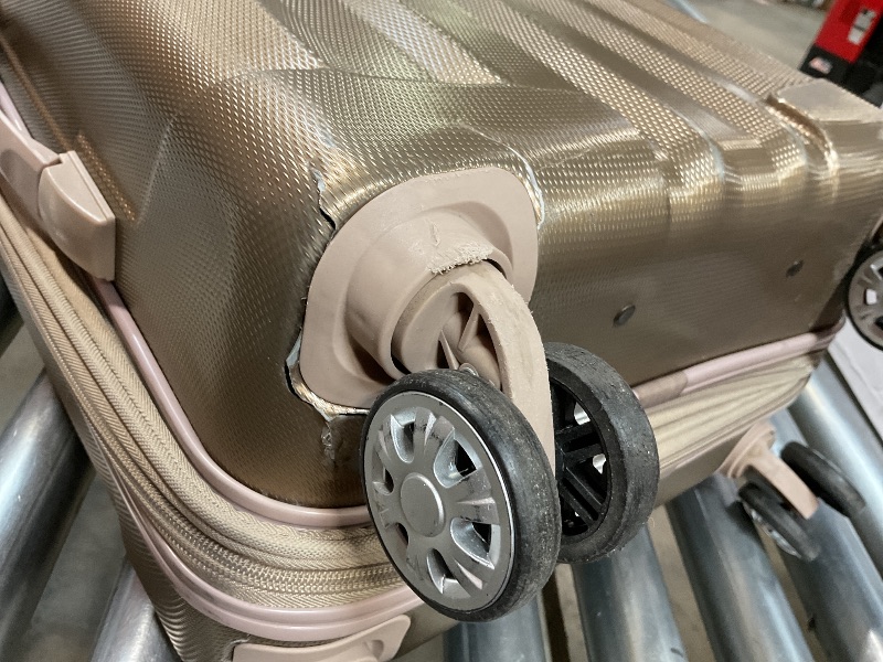 Photo 1 of ***FOR PARTS ONLY/DAMAGED WHEELS & BAG *** Rockland Melbourne Hardside Expandable Luggage with Spinner Wheels, Bronze, Carry-On 20"