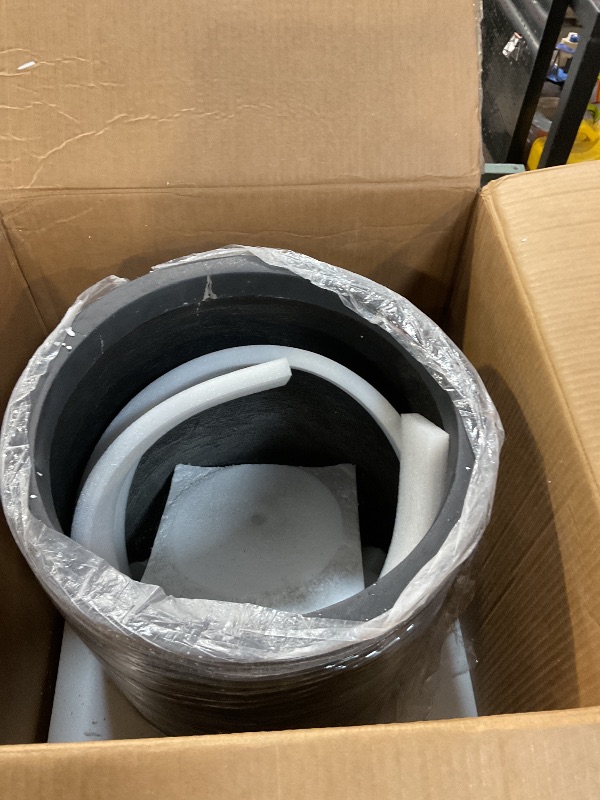 Photo 1 of **MISSING 2 PLANTERS**Kante 9.8",12.6",15.7" Dia Round Concrete Planter Set of 3, Modern Style Large Cylindrical Plant Pot with Drainage Hole and Rubber Plug for Indoor Outdoor Patio, Black