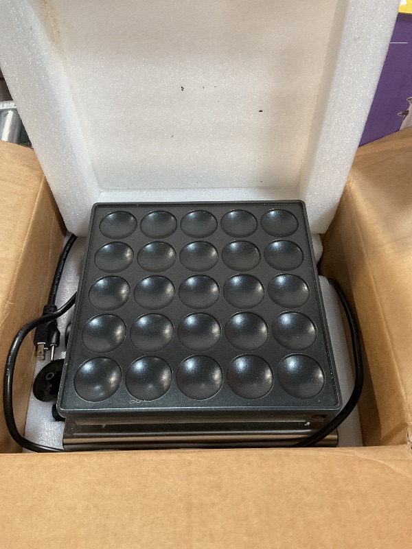 Photo 1 of 110V US Commercial 25PCS Mini Pancake Maker,950W Mini Dutch Pancake Maker,Non-stick,Dutch Poffertjes Grill,Stainless Steel,Breakfast,Snacks,Desserts.I’m 