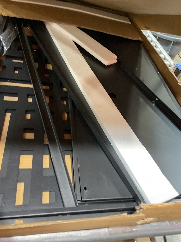 Photo 1 of *****MISSING ASSEMBLY PIECES & HARDWARE**** 6 ft. X 4 ft. Black Freestanding Metal Privacy Screen Room Divider with Flower Box