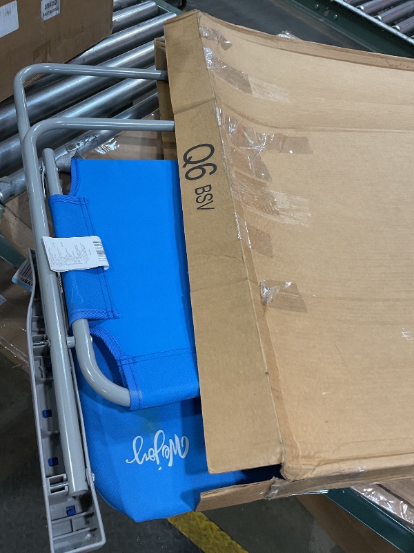 Photo 1 of #WEJOY Folding Beach Chair for Adults, Lightweight Beach Chair with Shoulder Straps, High Back Camping Chairs with Hard Armrest, Supports 300lbs for Outdoor Lawn Concert (Blue)