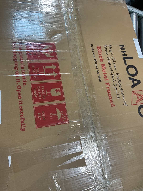 Photo 1 of **NO HARDWARE**LOAAO Black Metal Framed Bathroom Mirror for Wall, 22X30 Inch Rounded Rectangle Mirror, Matte Black Bathroom Vanity Mirror Farmhouse, Anti-Rust, Hangs Horizontally or Vertically