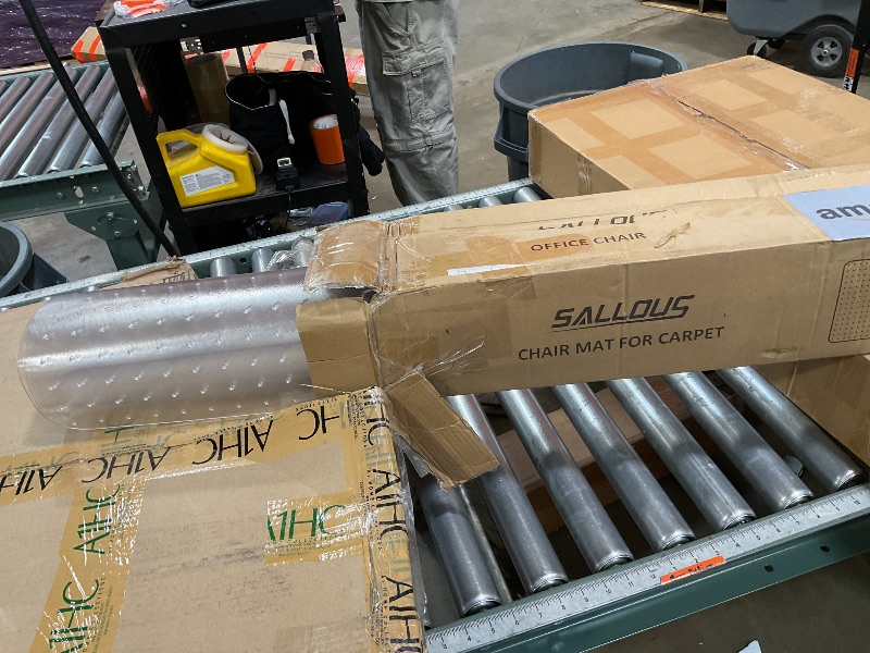 Photo 1 of ***STUCK CLOSED *** Chair Mat for Carpet, SALLOUS 46" x 60" Office Chair Mat for Carpeted Floors, Heavy Duty Vinyl Floor Mat with Grips, Floor Protector Computer Desk Mat for Home Office (Clear, Rectangular)