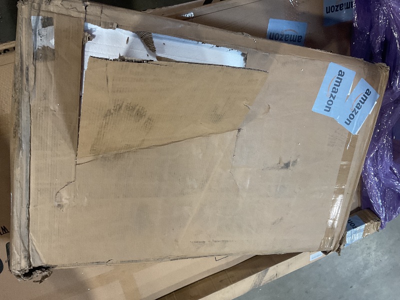 Photo 1 of **hardware missing**GarveeHome Dining Table Set for 4 with Storage Rack, 5-Piece Kitchen Table and Upholstered Chairs of 4, Wood Tabletop & Heavy-Duty Metel Frame, Dining Room Set for Small Space, Apartment, Brown