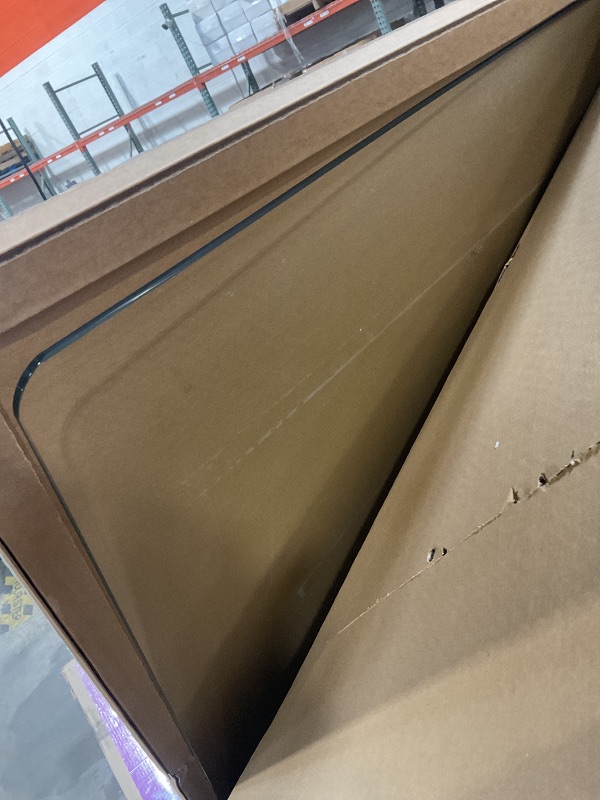 Photo 1 of [Tempered Glass] 48" x 60" Glass Chair Mat, Heavy Duty Hard Tempered Glass Mat with Round Corner and Polished Edge, Transparent Glass Office Chair Mat for Office and Home Hard Floor or Carpeted