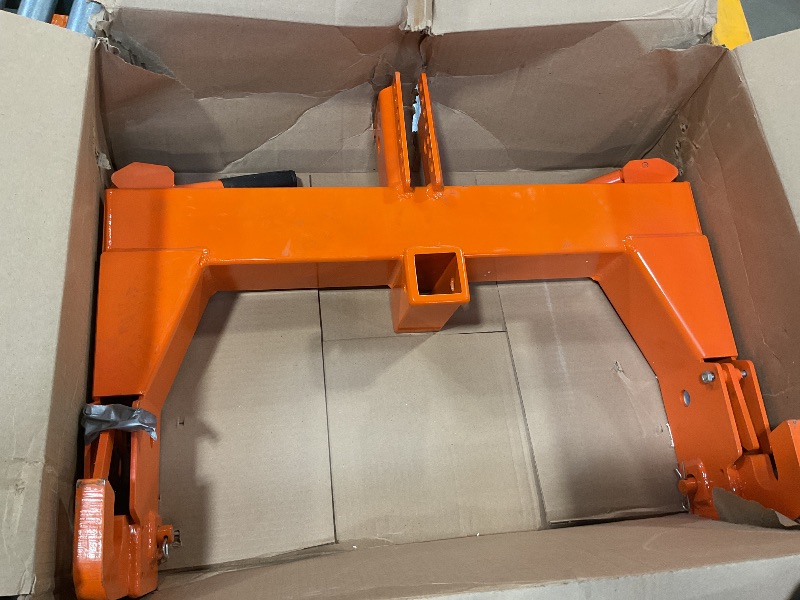 Photo 1 of 3 Point Quick Hitch to Category 1 and 2 Tractors?3000 LBS Lifting Capacity Tractor Quick Hitch Between Lower Arms Attachments Quick Hitch with 2 Receivers,Orange