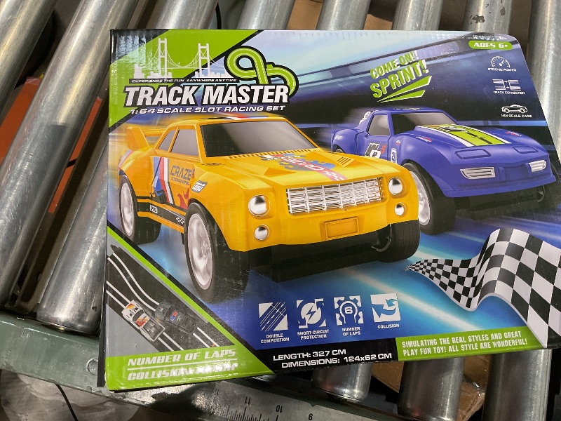 Photo 1 of *NO CARS* Slot Car Race Track Sets for Boys, Race Car Track with 2 High-Speed Slot Cars, Battery or Electric Car Track, Dual Racing Game Lap Counter Track Sets, Toys Gifts for Boys Girls Ages 4 5 6 7 8-12