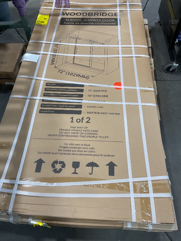 Photo 1 of WOODBRIDGE Sliding Glass Shower Door | 72”W x 76"H |