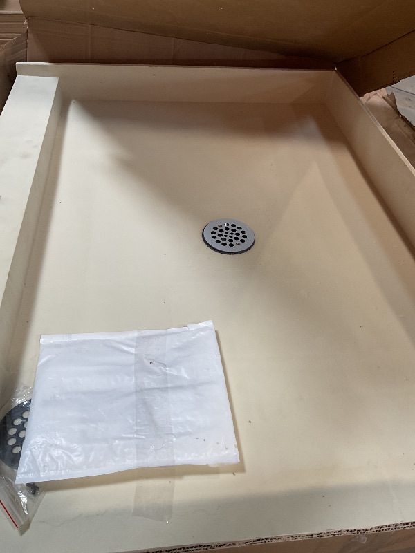 Photo 1 of Tile Redi USA P3648C-PVC-MB Redi Base Shower Pan, 48" W x 36" D, Center Round Matte Black Drain Plate