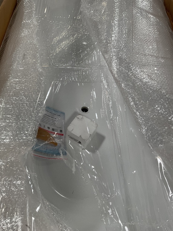 Photo 1 of * small crack* WOODBRIDGE 71" Acrylic Freestanding Bathtub Contemporary Soaking Tub, White Acrylic (Matte Black Drain/Overflow),B0017 MB Drain &O