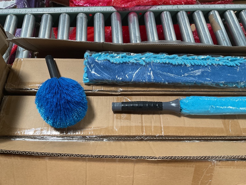 Photo 1 of (X3)TelesPro 30 Foot High Reach Duster Kit with 6-24FT Extension Pole High Ceiling Dusting and Window Cleaning Kit with Telescopic Pole Window Washer&Squeegee,Cobweb Duster,Fan Duster and Feather Duster