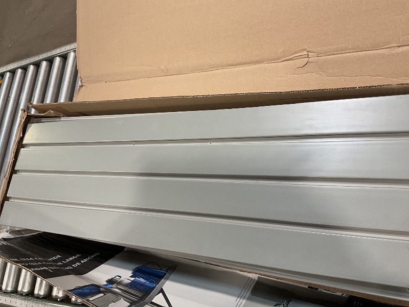 Photo 1 of DLDIRECT 8'H x 4'W Slatwall Panel Garage Wall Organizer: Heavy Duty Wall Mounted PVC Wall Rack, Interlocking Slat Wall Paneling for Garage Wall Storage, Slatwall Board, Slatwall Shelves System - Grey