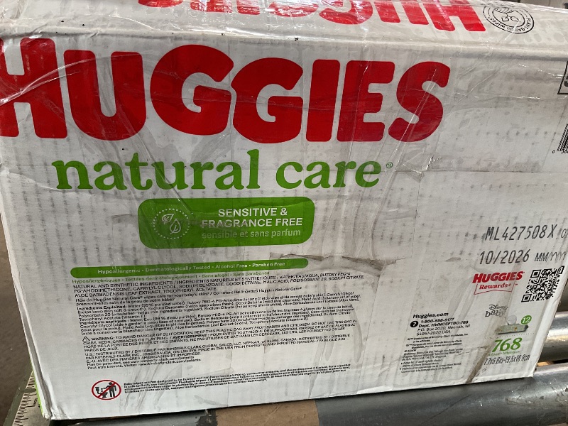 Photo 1 of Huggies Natural Care Sensitive Baby Wipes, Unscented, 12 Flip-Top Packs (768 Wipes Total)