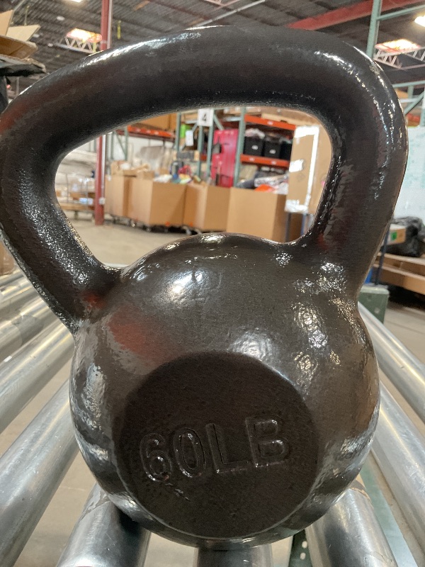 Photo 1 of *60 LB* Amazon Basics Cast Iron Kettlebell, 60 pounds, Black