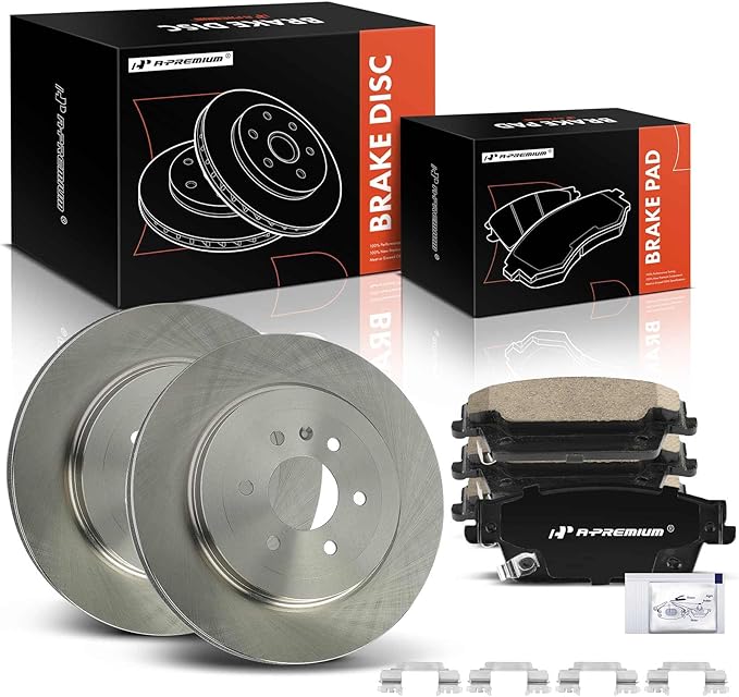 Photo 1 of A-premium Rear Vented Disc Brake Rotors Compatible with Cadillac Models - ATS 2013-2019, 2-PC Set