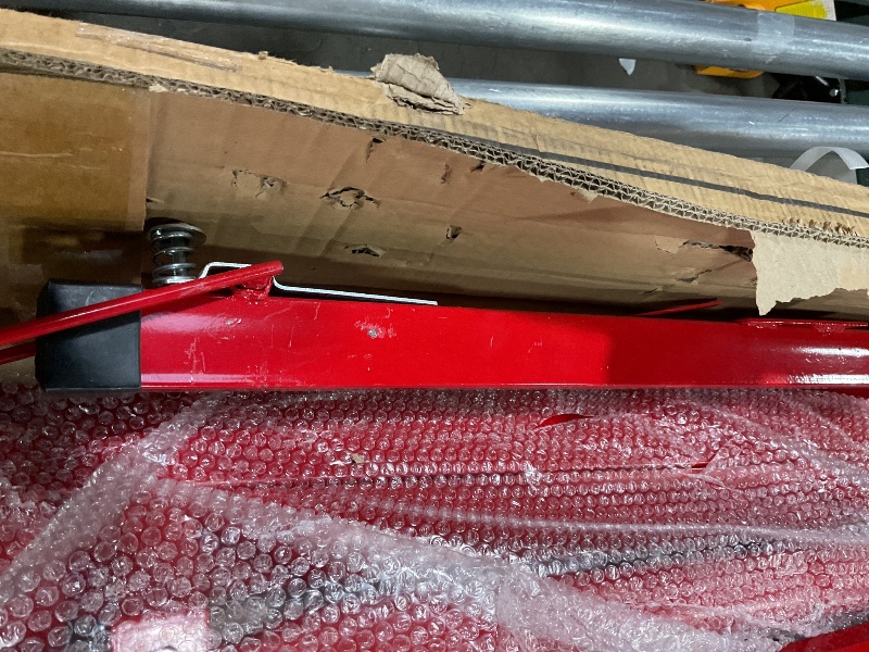 Photo 1 of 11FT Drywall Lift Panel Hoist Jack Lifter, 150LBS Heavy Duty Sheetrock Lift, Rolling Caster Wheels, Lockable Construction Tools, Adjustable Telescopic Arm, Red