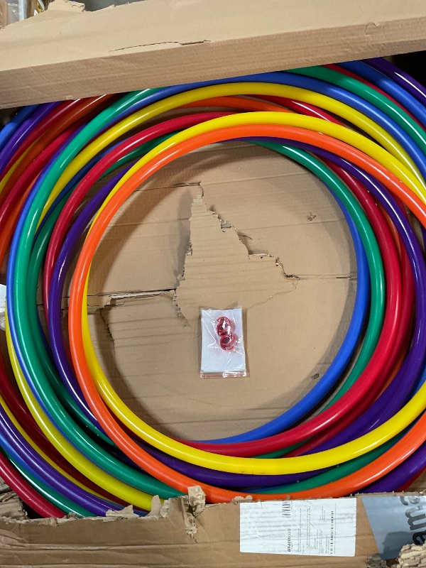 Photo 1 of S&S Worldwide No-Knott Hoops Easy Pack - Heavy Duty, Institutional Quality for Hula, Exercise, Games, PE and More - Assorted Colors, 6 Each in 24", 30" and 36" - Pack of 18