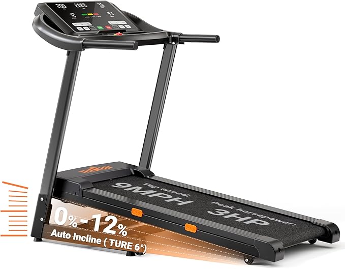 Photo 1 of THERUN Auto Incline Treadmill for Running and Walking, 300 lbs Weight Capacity Folding With Wide Belt