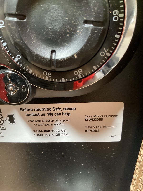 Photo 1 of Master Lock Black Premium Fireproof Safe with Combination Dial, STW123DUB