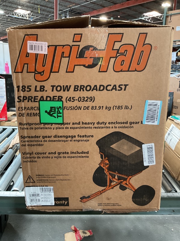 Photo 1 of Agri-Fab 45-0329 185 lb. Tow-Behind ATV/UTV Broadcast Lawn Spreader for Seed,Fertilizer,Salt,Ice Melt; Easy to use Flow Control