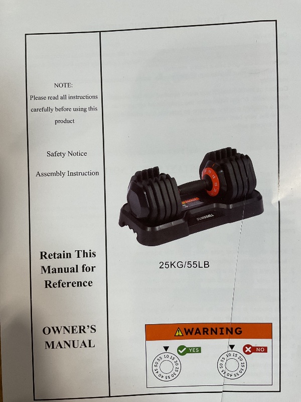 Photo 1 of Adjustable Dumbbell 55LB Single Dumbbell Weight, 10-in-1 Weight Dumbbells with Anti-Slip Metal Handle and Bicep Supports for Comprehensive Full Body Strength Training
