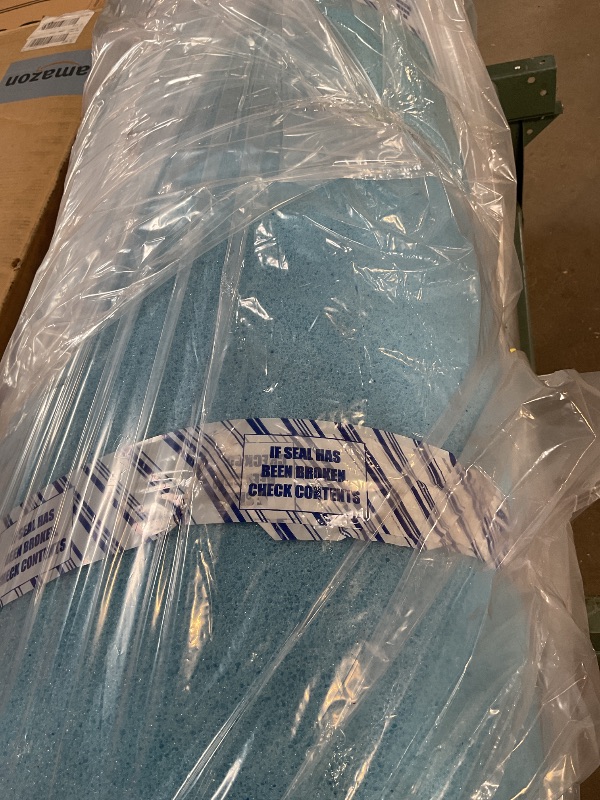 Photo 1 of Amazon Basics Alternative Latex Queen Mattress Topper, Cooling Gel-Infused, CertiPUR-US Certified, 3 Inches, Blue