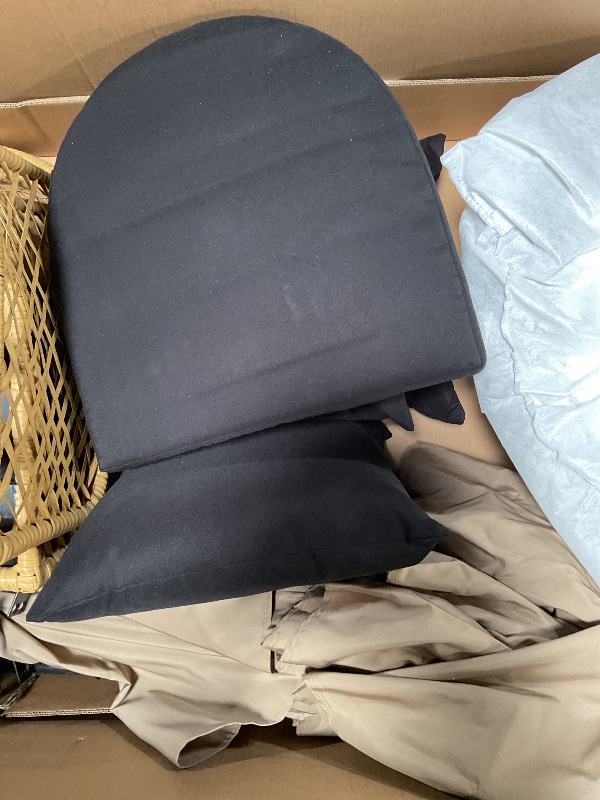 Photo 1 of 4-Person Patio Bistro Set Wicker Dinner Table Set