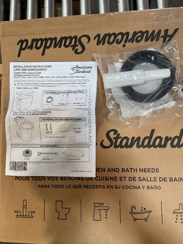 Photo 1 of *****TANK ONLY******American Standard 215TA104.020 Cadet PRO Two-Piece, Extra Tall Height, 12-Inch Rough, Elongated Front, White, 1.28 GPF