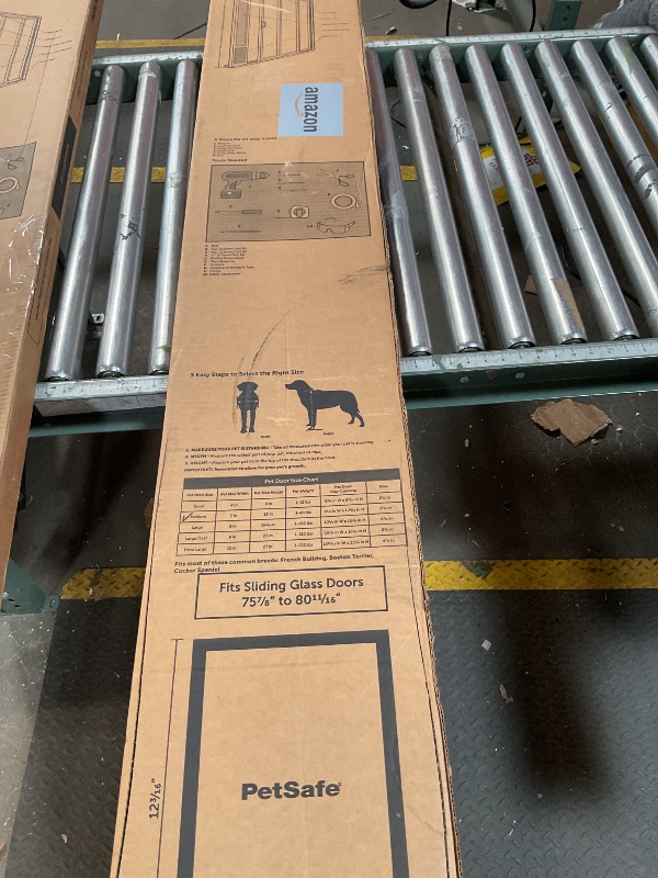 Photo 1 of PetSafe Doggy Door for Sliding Glass Doors, Adjustable Height 75 7/8" to 81", No-Cut DIY Install, Aluminum Panel, Ideal for Renters, for Medium Dogs Up to 40 lb., (White, Medium)